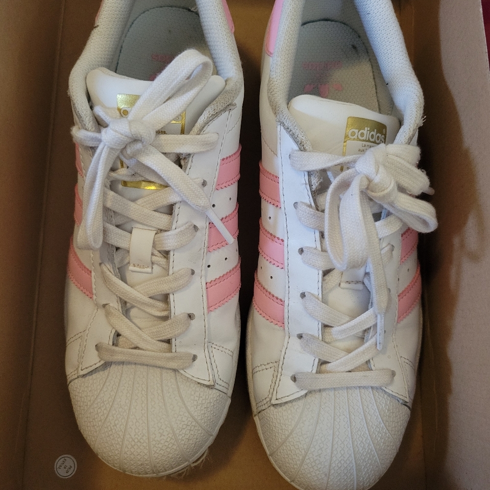 SOLD Adidas, white and pink, size 6.5